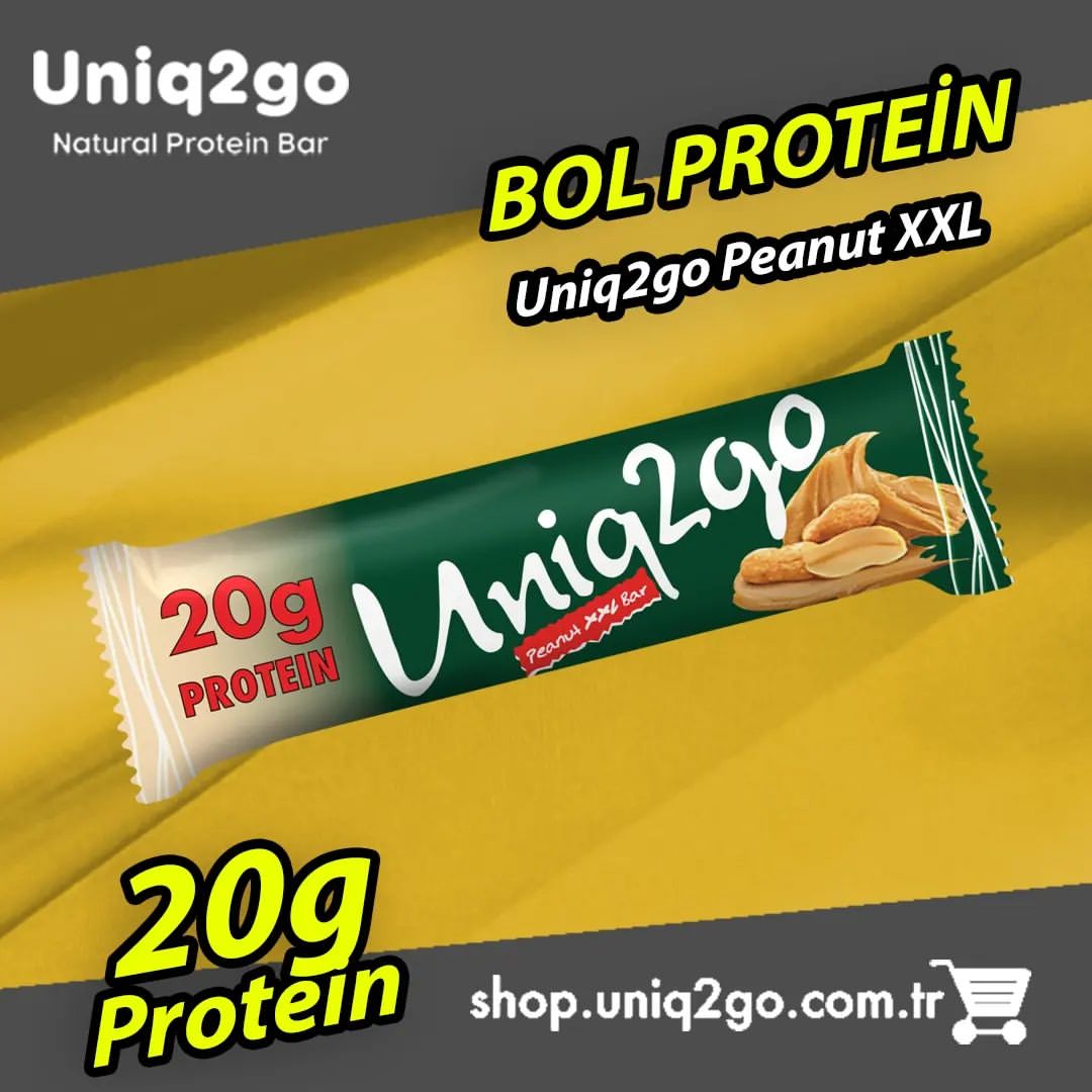 Uniq2go Peanut XXL – Fıstık Ezmeli XXL Proteinli Bar