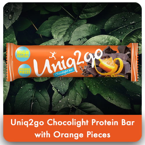 Uniq2go Chocolght portakal parçacıklı bar